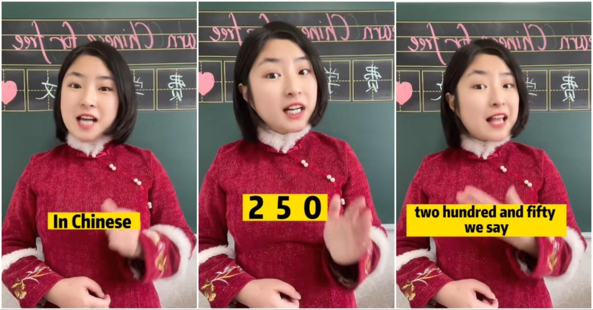 A teacher explaining 250 in Chinese