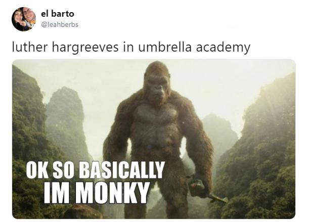 luther umbrella academy body meme