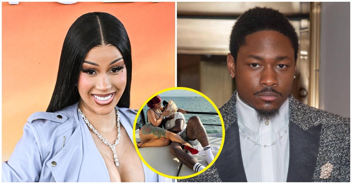 (l-r): Cardi B and Stefon Diggs