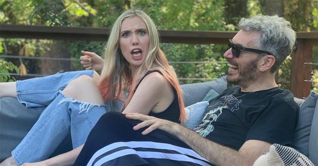 Laura Cleary and Stephen Hilton sitting together.