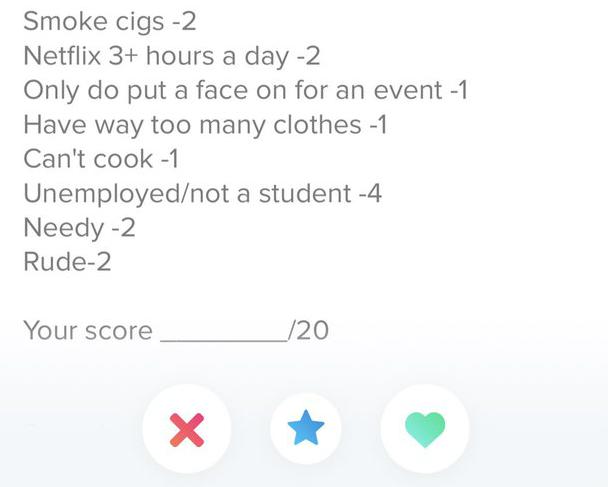 tinder douche math