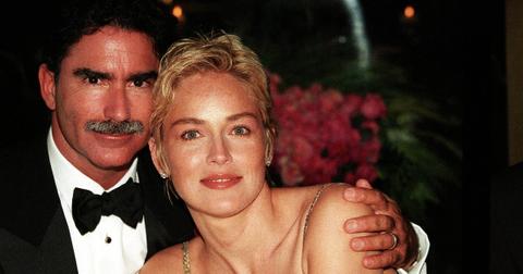 Sharon Stone Presides "Amfar" Evening At Moulin In Mougins, France On May 21, 1998-Sharon Stone and Phil Bronstein. (Photo by Pool BENAINOUS/DUCLOS/Gamma-Rapho via Getty Images)