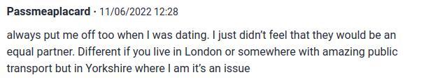 woman cancels date doesnt drive