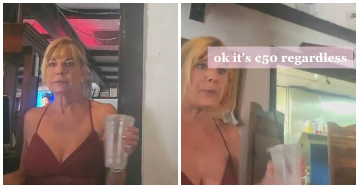 TikToker @a173nn revealed that a bartender charged her 50 cents for tap water.