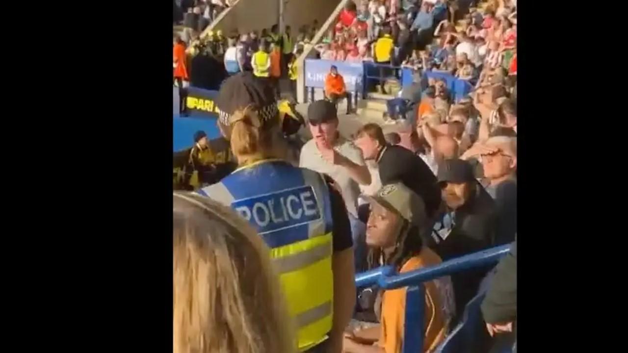 The stadium police responded to the taunting incident