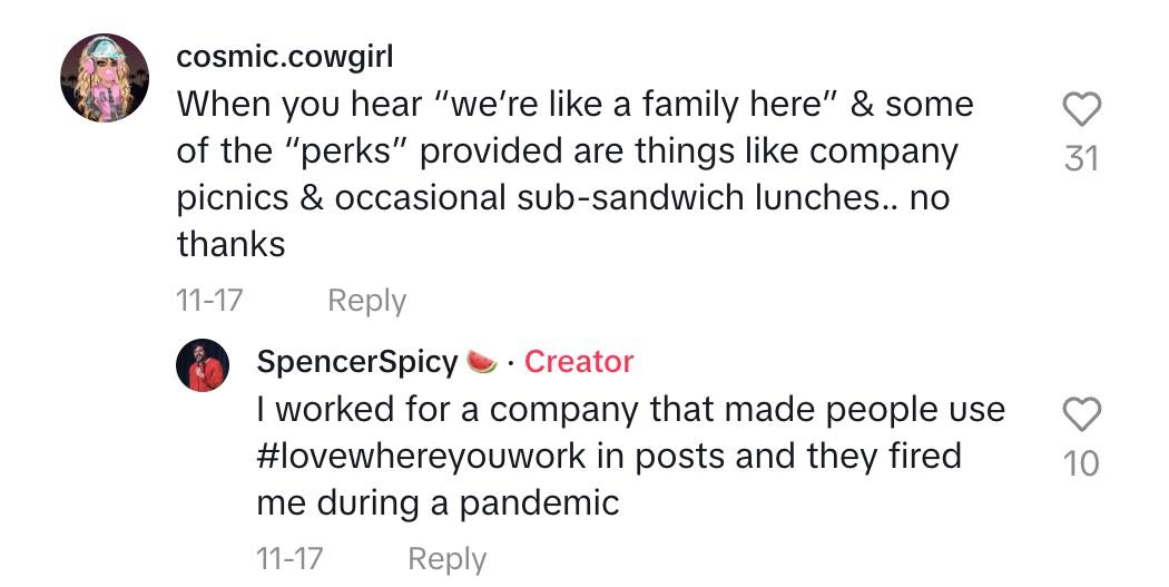 tiktok comment workplace culture