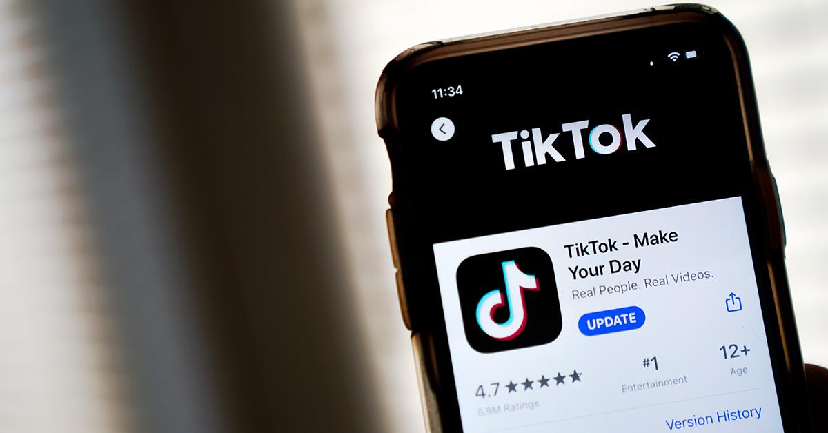 TikTok app update screen on a phone. 