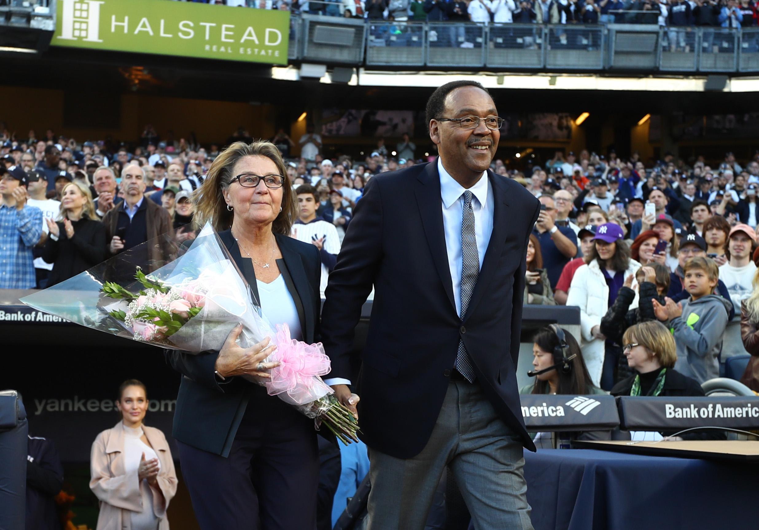 The family of inductee Derek Jeter, parents Dorothy and Charles