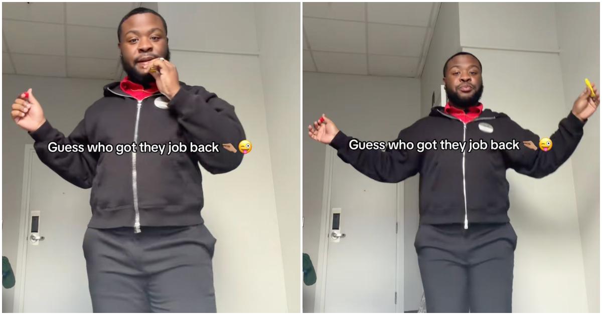 Chick-fil-A employee says he got his job back after being fired over viral video.