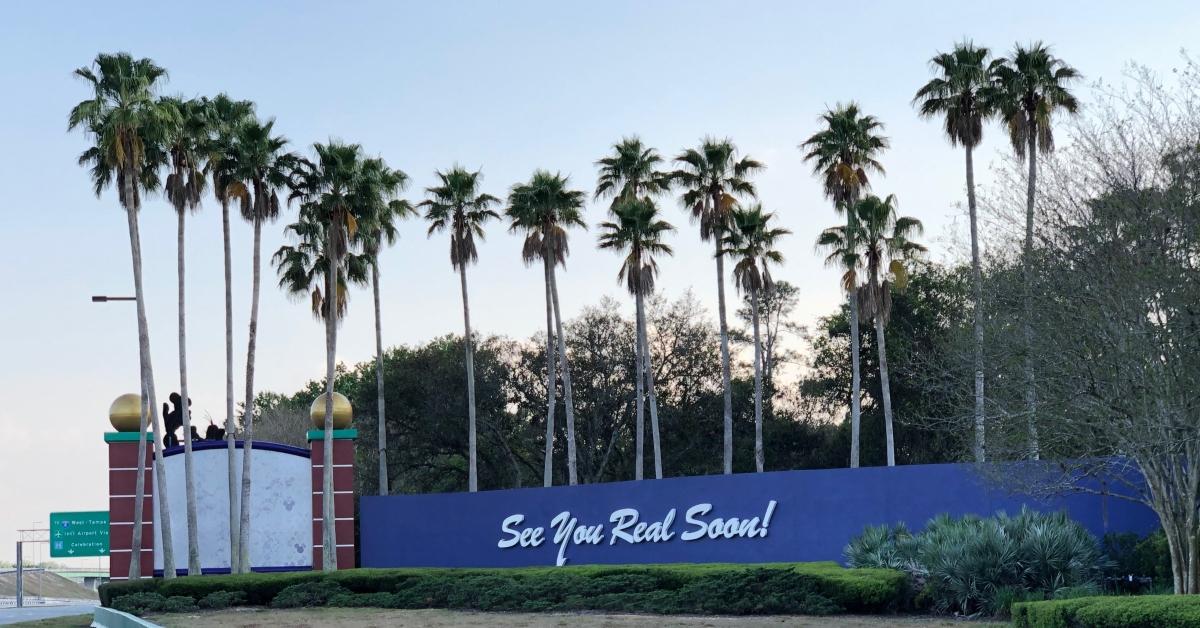 Florida's "see you real soon" sign near Disney World
