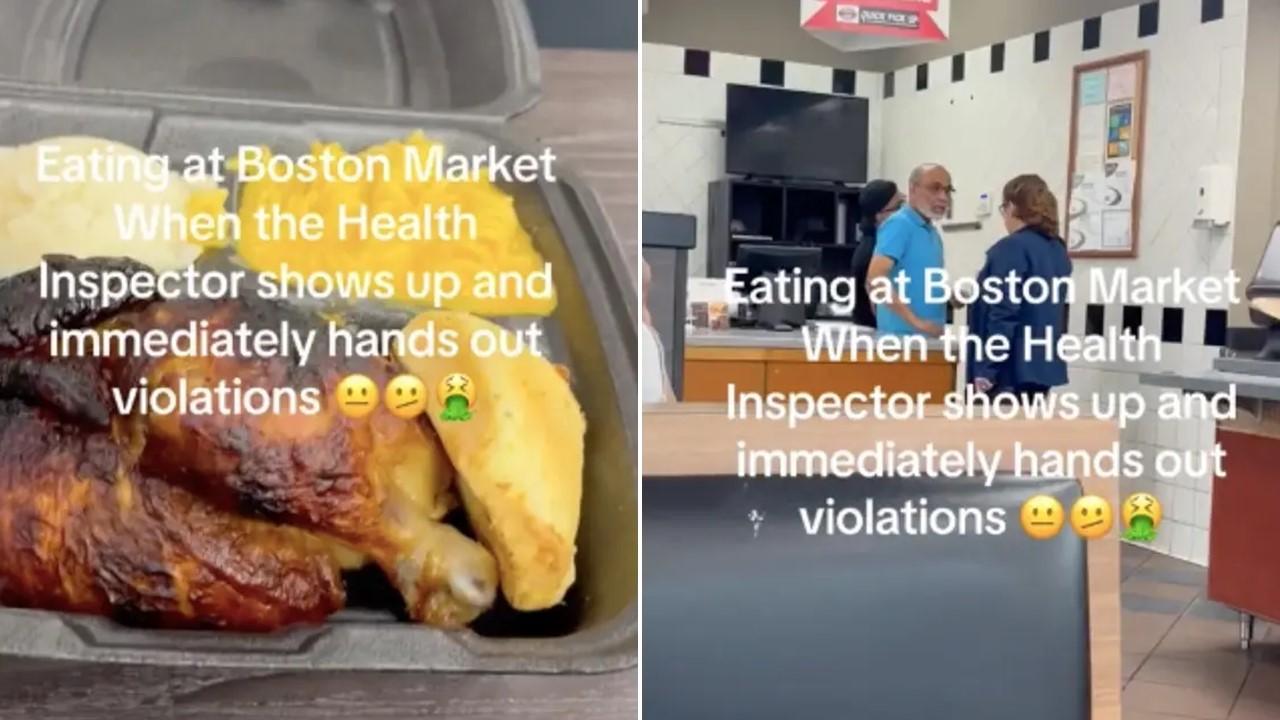 A health inspector handed out violations at Boston Market during lunchtime