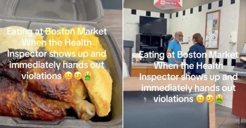 A health inspector handed out violations at Boston Market during lunchtime