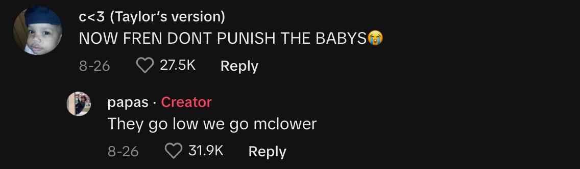 "they go low we go mclower" comment