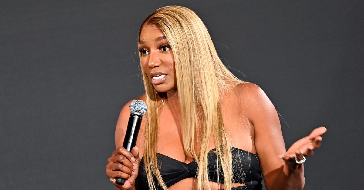 NeNe Leakes speaks onstage during the 'Live: Podcast with Earn Your Leisure' panel.