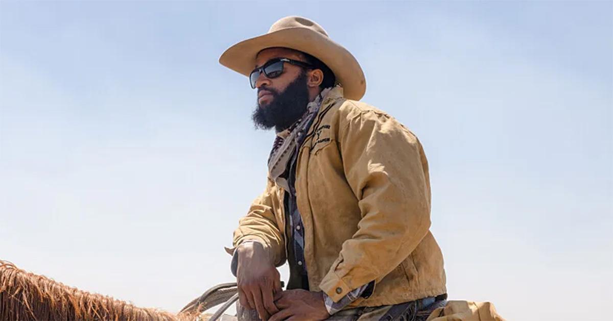 Denim Richards as Colby on a horse on 'Yellowstone.' 