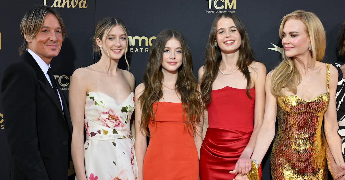 Keith Urban, Sunday Rose Kidman-Urban, Faith Margaret Kidman-Urban, Sybella Hawley, and Nicole Kidman attend the 49th AFI Life Achievement Award Gala Tribute Celebrating Nicole Kidman at Dolby Theatre on April 27, 2024 in Hollywood