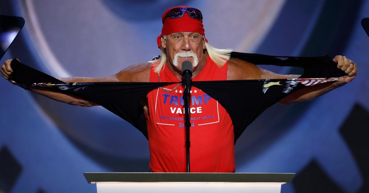 Hulk Hogan rips off his short at the RNC