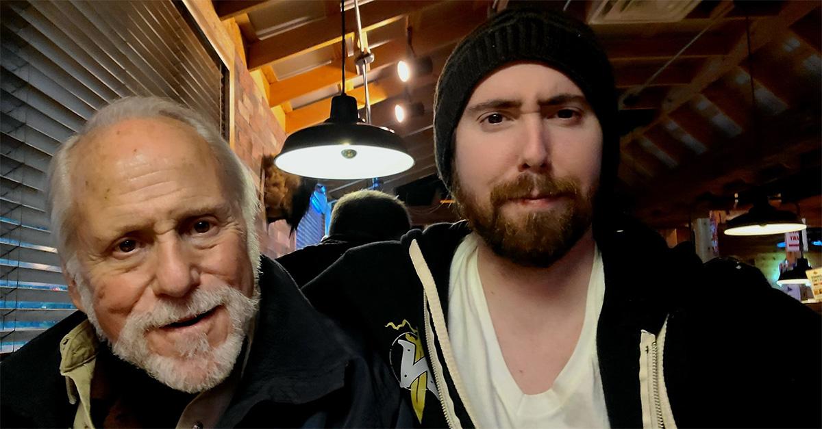 Zack Hoyt with his father at a restaurant. 