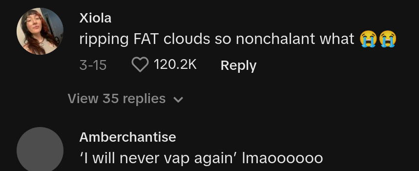 tiktok comment vaping plane passenger