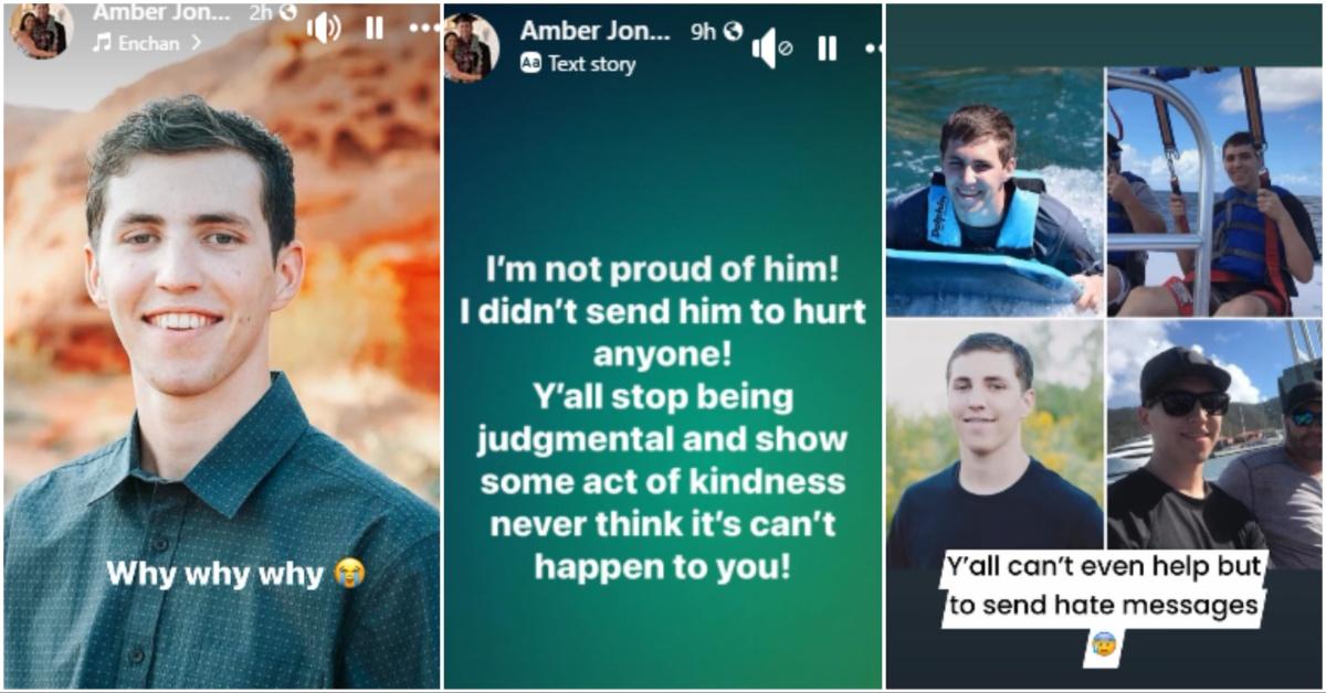 Screenshots from Tyler Robinson's mom's Facebook page