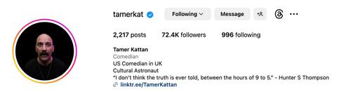 Tamer Kattan's Instagram header