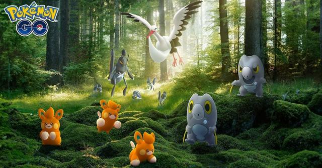 Pawmi and other Pokémon in a forest.