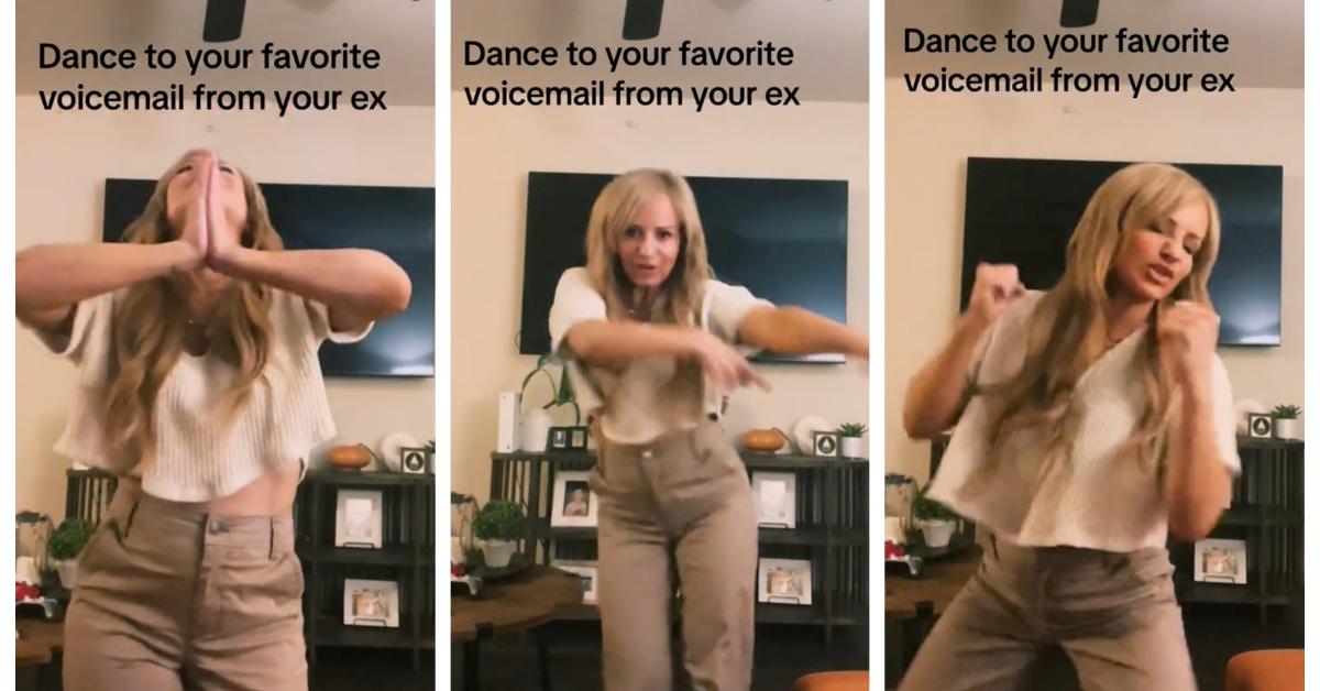 A woman dances to her ex's voicemail on TikTok