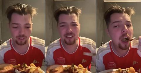 Beavo on TikTok eating a beef dinner