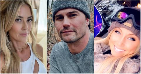 Josh Hall in a side by side collage with his ex wife and new girlfriend