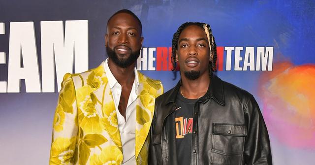 Dwyane Wade and Zaire Wade attend Netflix's special screening of "The Redeem Team" at TUDUM Theater on September 22, 2022 in Hollywood, California.