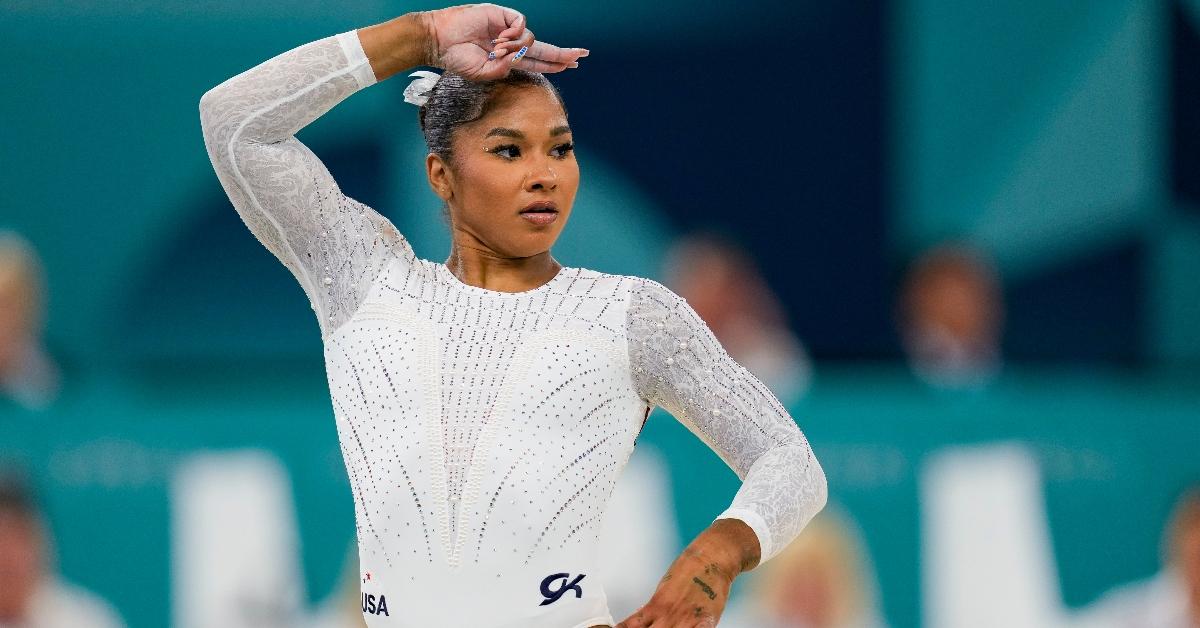 Jordan Chiles of USA competes during the Women's Artistic Gymnastics Floor Exercise Final on Day 10 of the Olympic Games Paris 2024 at Bercy Arena on August 5, 2024 in Paris, France. (Photo by Alex Gottschalk/DeFodi Images via Getty Images)