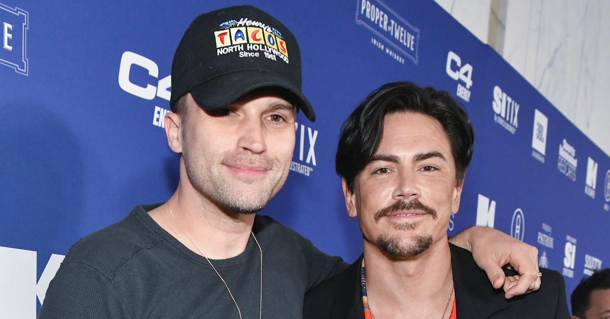 Tom Schwartz and Tom Sandoval attend the Sports Illustrated Super Bowl Party at Century City Park on February 12, 2022 in Los Angeles