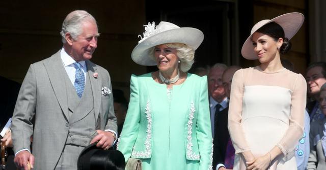 King Charles, Camilla, and Meghan attend his 70th Birthday Patronage Celebration at Buckingham Palace on May 22, 2018 in London