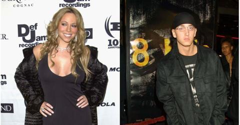 (l-r): Mariah Carey and Eminem
