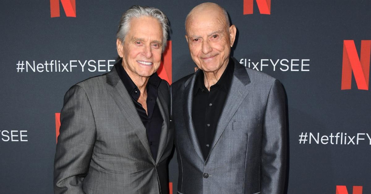 Alan Arkin and Michael Douglas at a NYSEE panel for 'The Kominsky Method.'