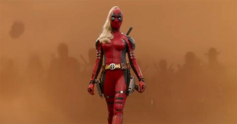 Lady Deadpool leading an army of Deadpool variants.
