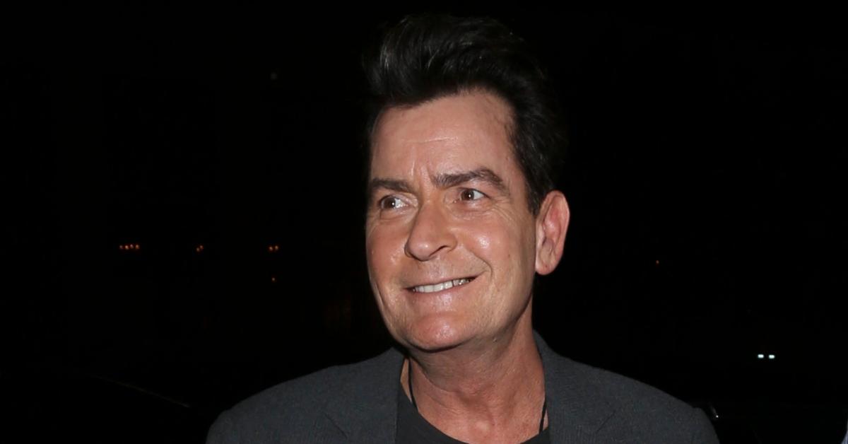 Charlie Sheen walking outside
