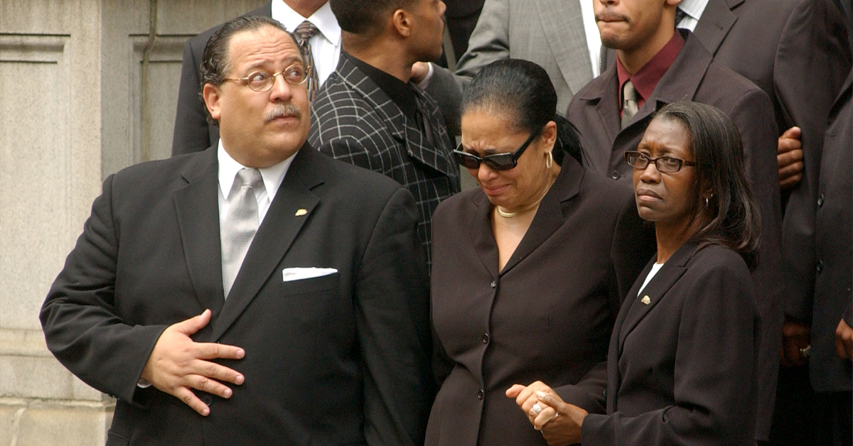 Aaliyah's family at her funeral