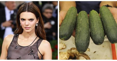 Kendall Jenner and cucumbers