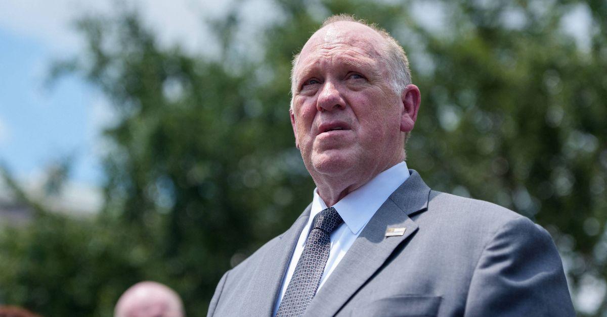 Tom Homan speaking with reporters at the White House.