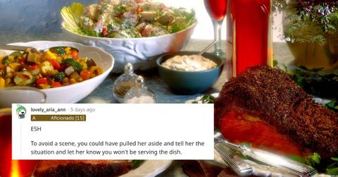 A man revealed he threw away a full dish at a potluck because it contained dog hair.