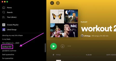 Choose one of your Spotify created playlists on the Web Player