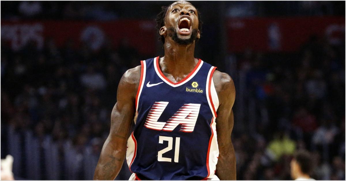 Patrick Beverley shouting after winning a game