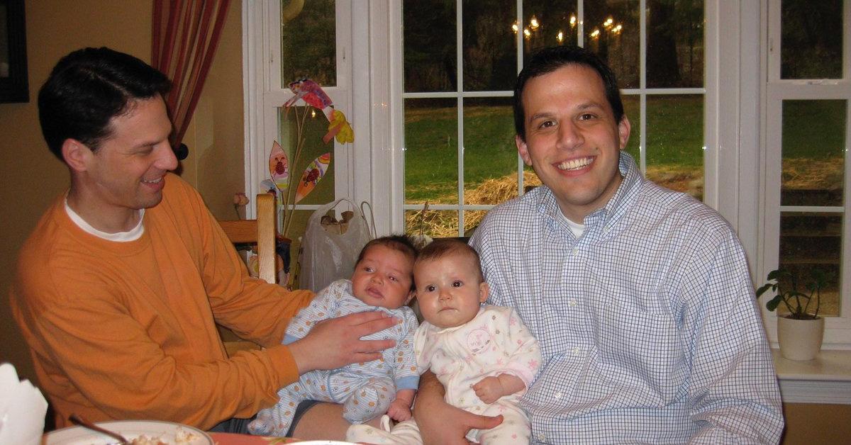 Josh Shapiro and his brother Adam with their babies. 