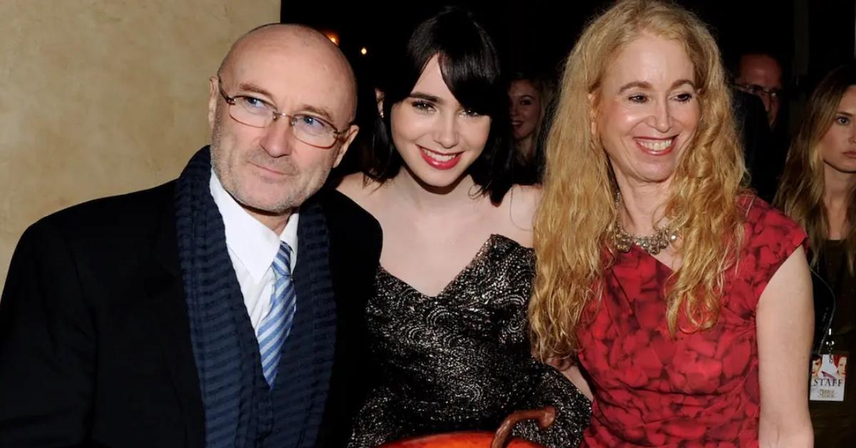 Lily Collins with her parents