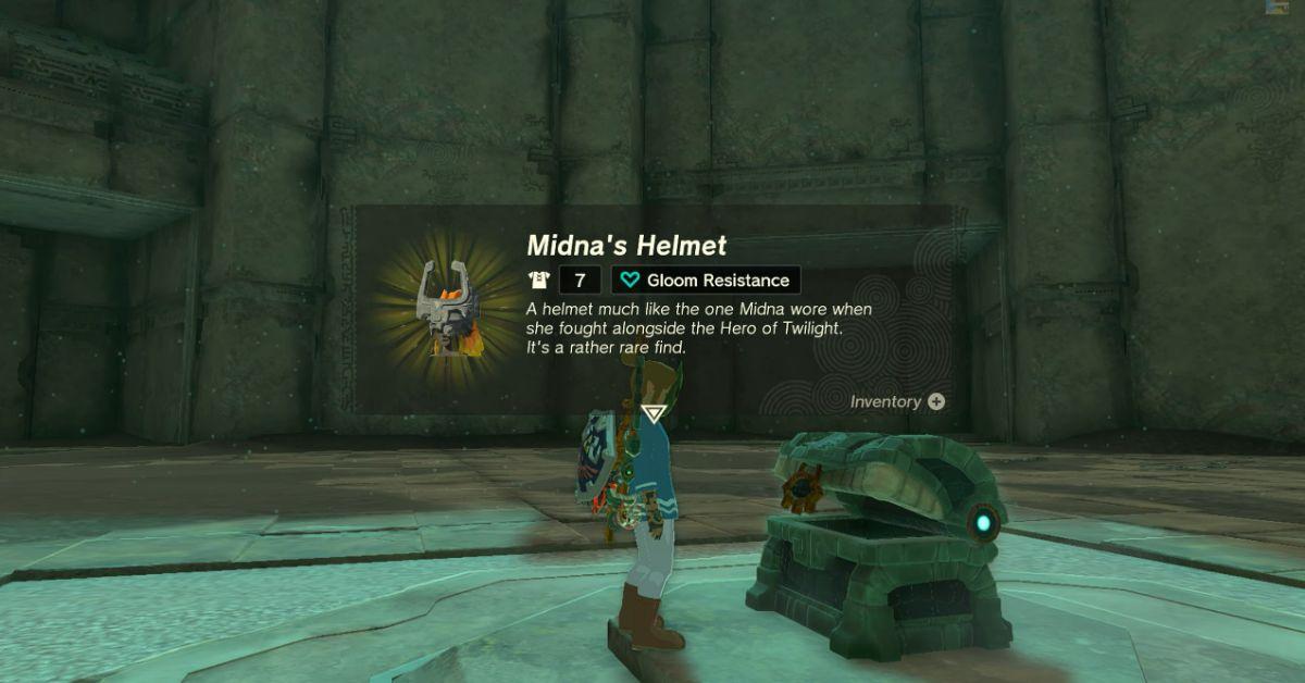 Link acquiring Midna's Helmet in Tears of the Kingdom.