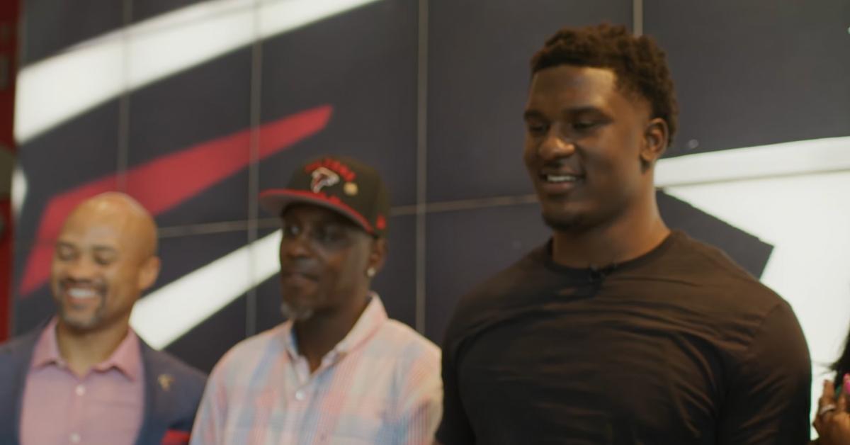 James Pearce Jr. at the Atlanta Falcons facility