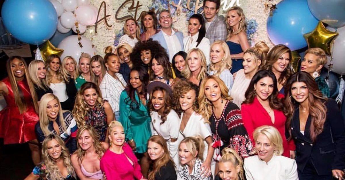 Phaedra Parks, Andy Cohen, John Mayer, and other 'Real Housewives' cast members attending Andy's baby shower in 2019. 