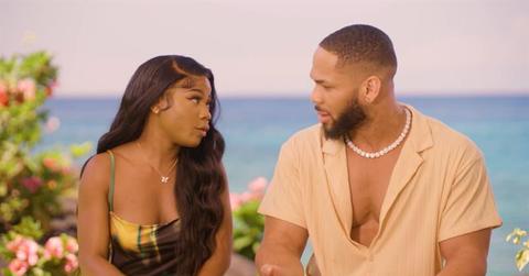 Paris and Great from Season 5 of 'Temptation Island' argue in a confessional.