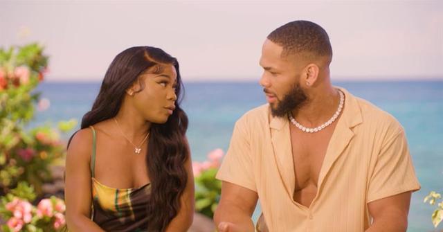 Paris and Great from Season 5 of 'Temptation Island' argue in a confessional.